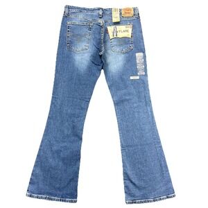 VTG Levis 519 Jeans Juniors 11 JR M Low Flare Stretch Blue Denim Western Y2K NEW
